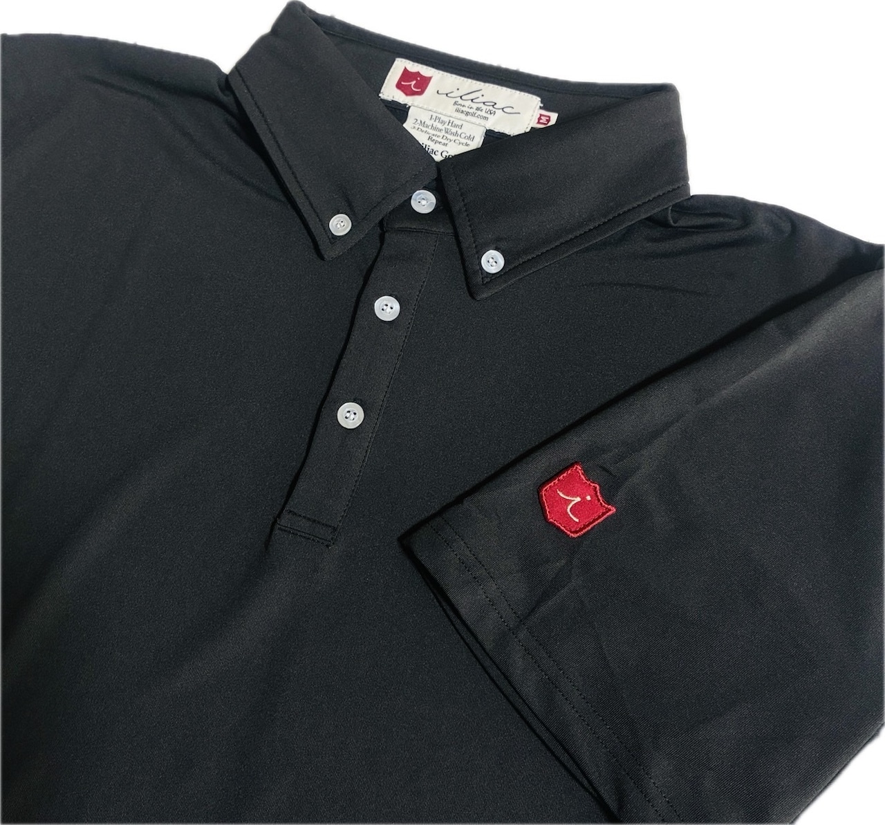 <iliac Golf> Solid series Polo Shirts Black