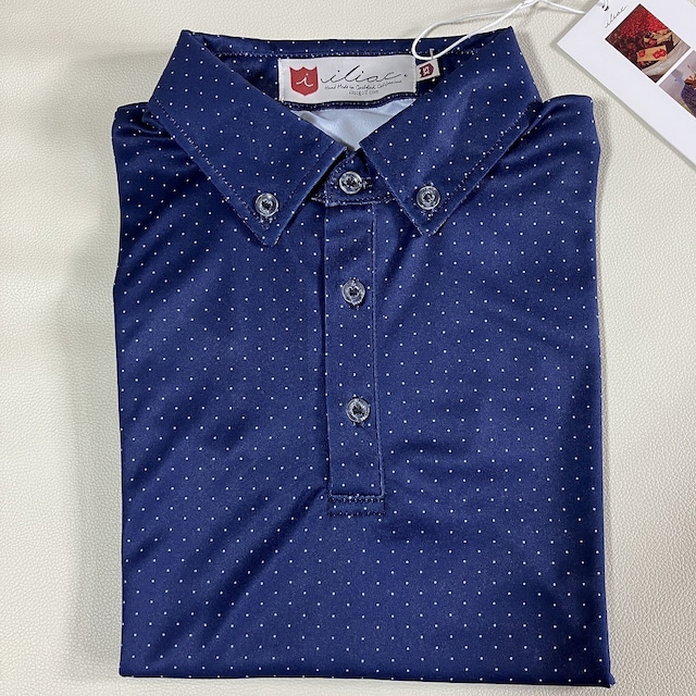 <iliac Golf> Shirts:Paris　Navy MINI POLKA