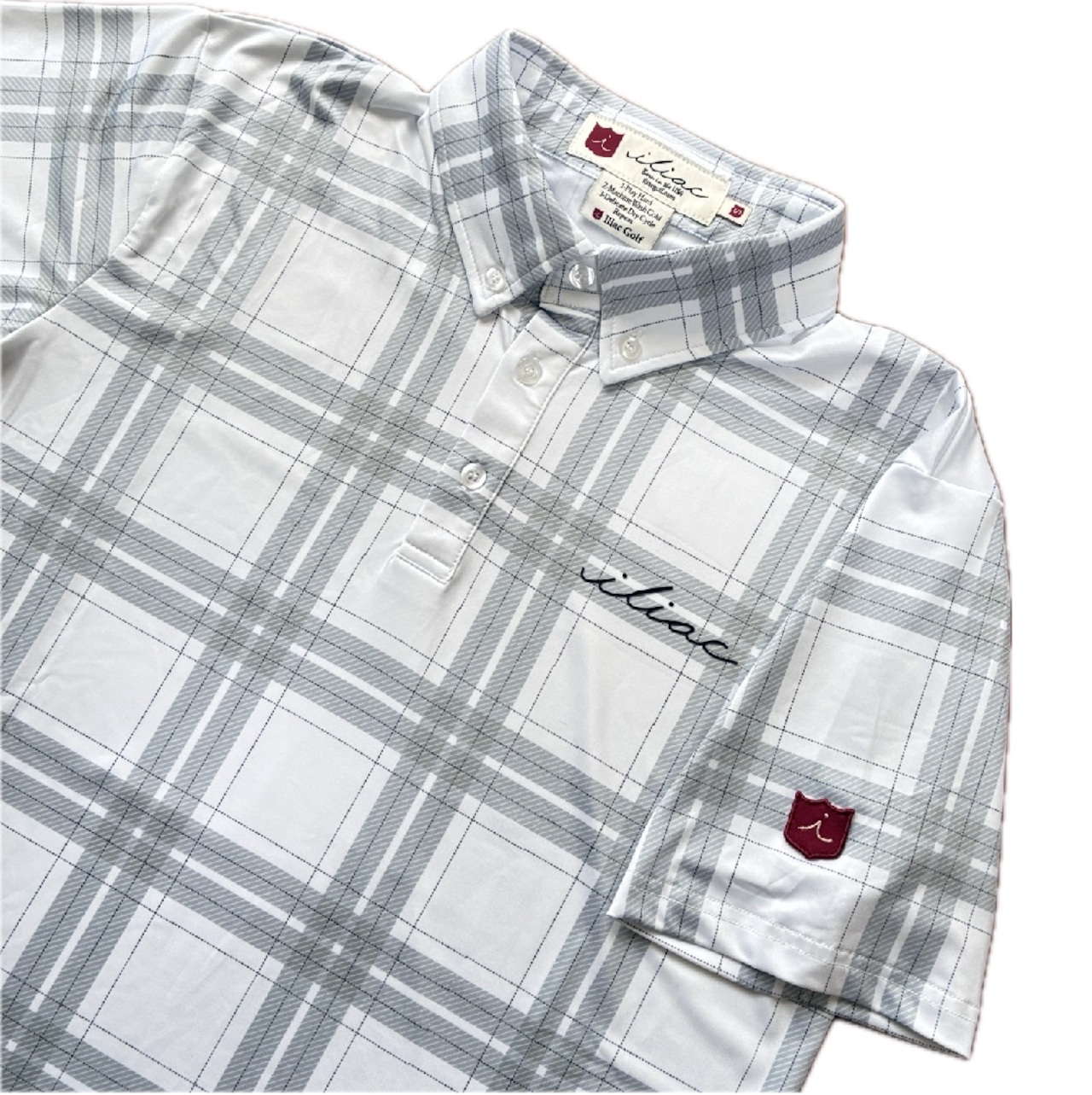 <iliac Golf> Polo Shirts Check White