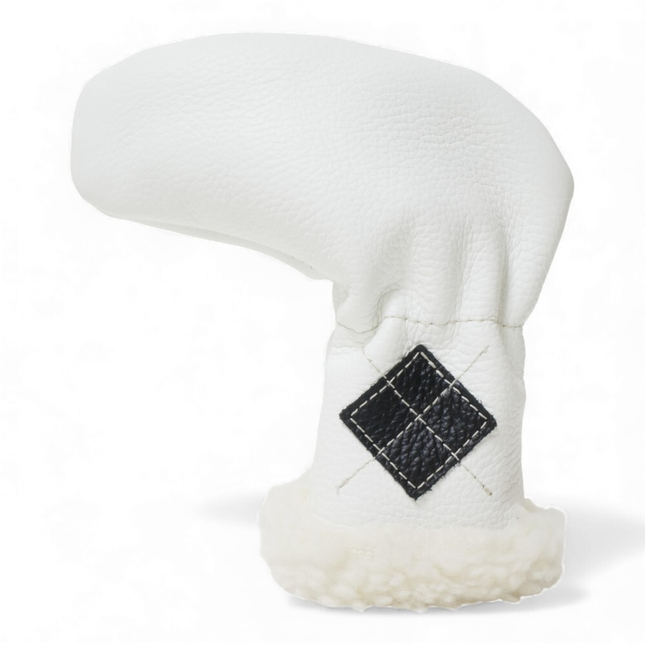 <iliac Golf>Cloud Putter Cover Pin Type Argyle (White + Black)