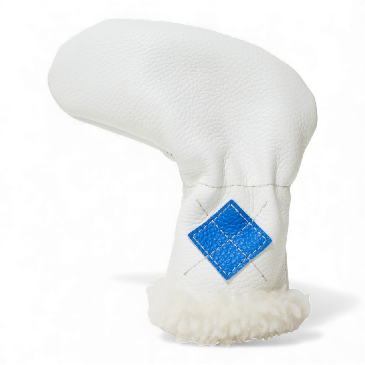 <iliac Golf>Cloud Putter Cover Pin Type Argyle (White + Blue)